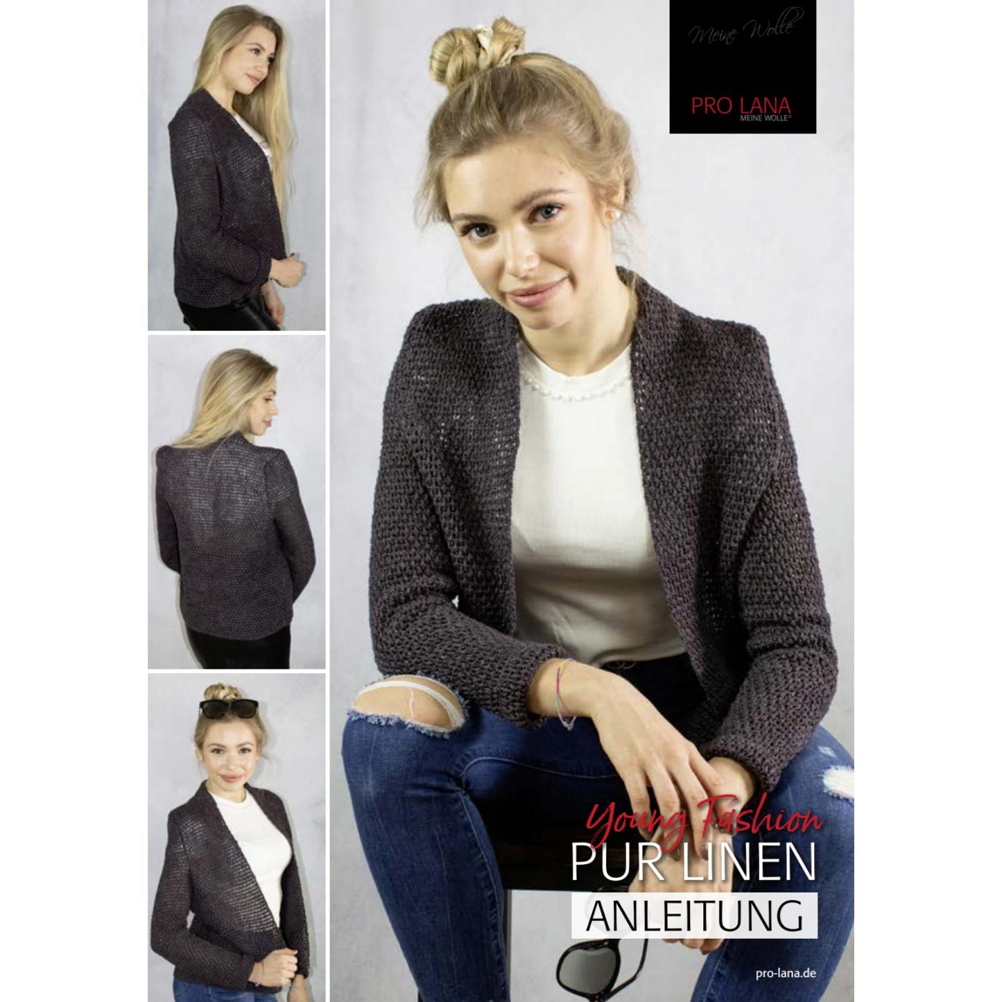 Anleitung (de) von © Pro Lana - Häkelsakko Young Fashion Pur Linen