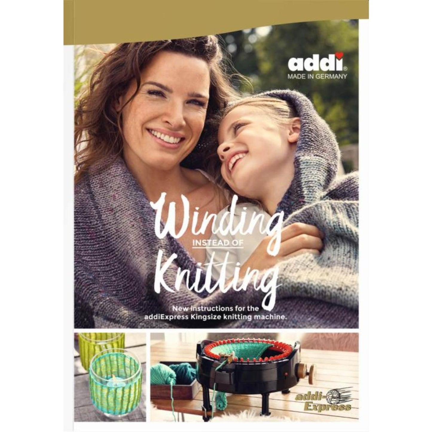 Kurbeln statt Stricken (Anleitungen Express Kingsize-Strickmaschine, DE, EN, FR, SP)