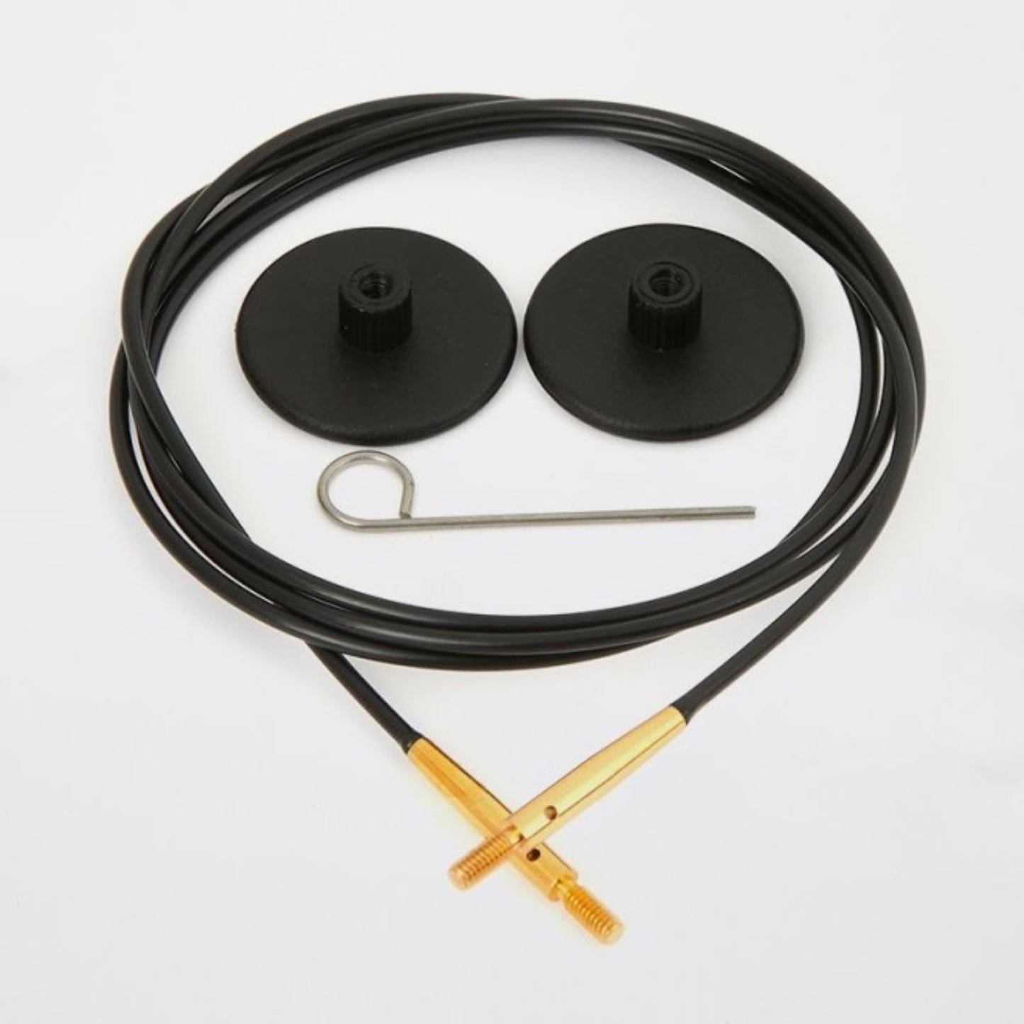 KnitPro Seil für Nadelspitzen Edelstahl schwarz/gold