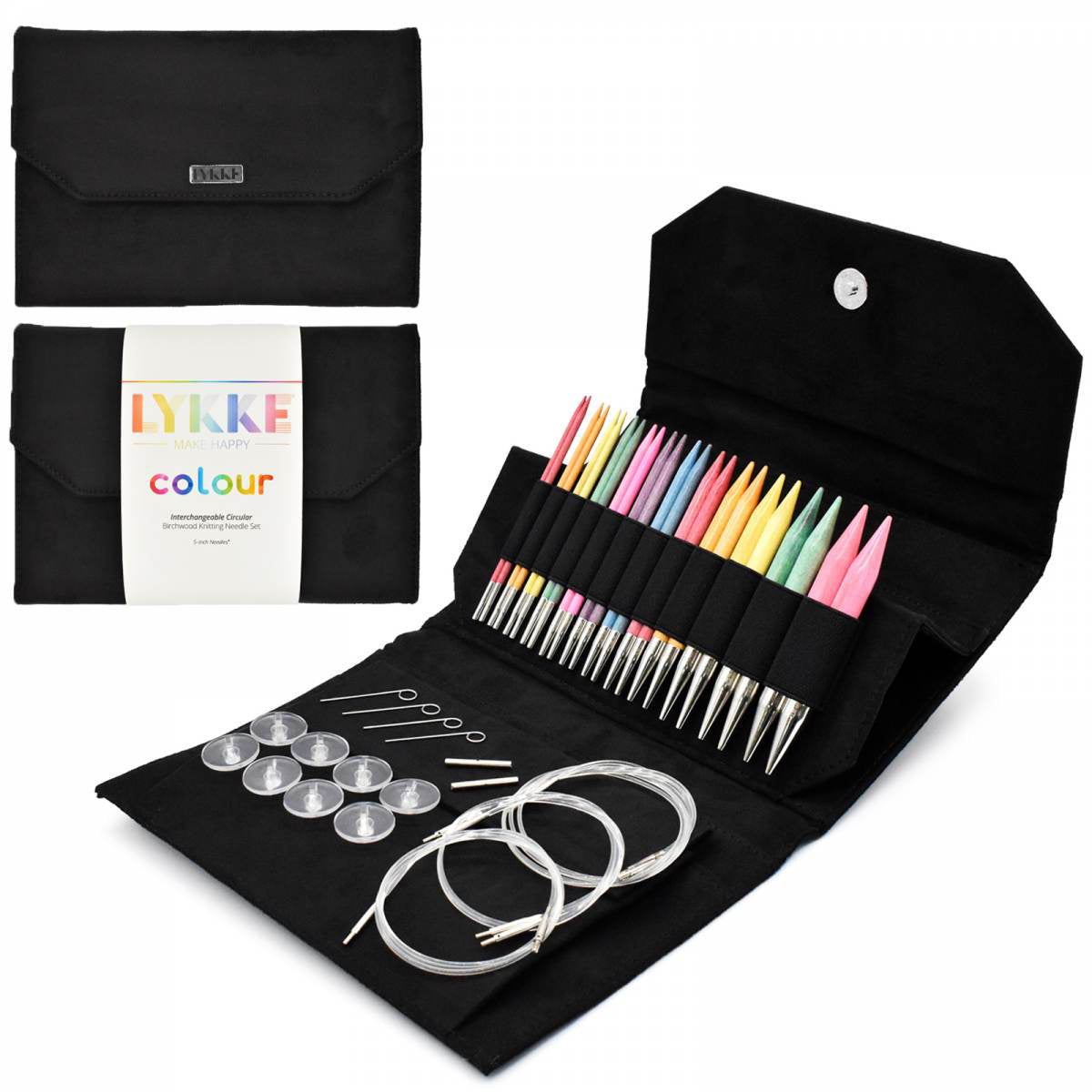 LYKKE Nadelspitzenset Colour ca. 12cm, 3,5-12mm, black vegan
