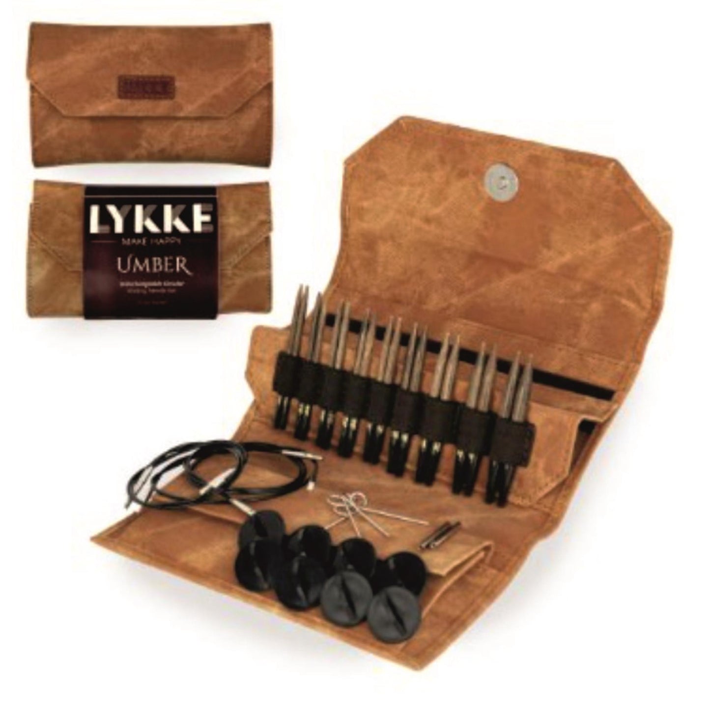 Lykke Nadelspitzen Set Umber, 3,5-12mm, Umber - tan fabric