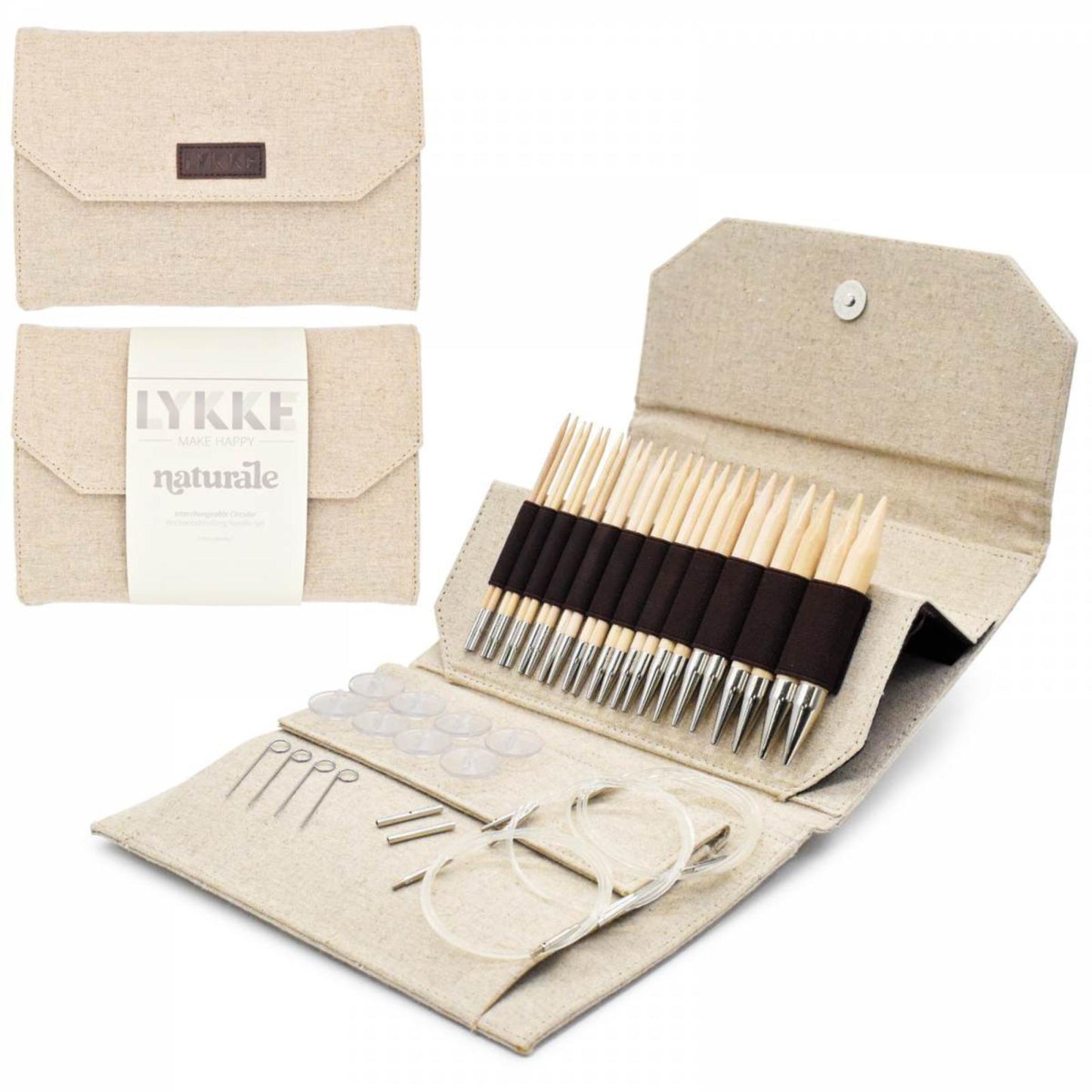 Lykke Nadelspitzen Set Naturale, 3,5-12mm, Beige Jute Canvas 5"
