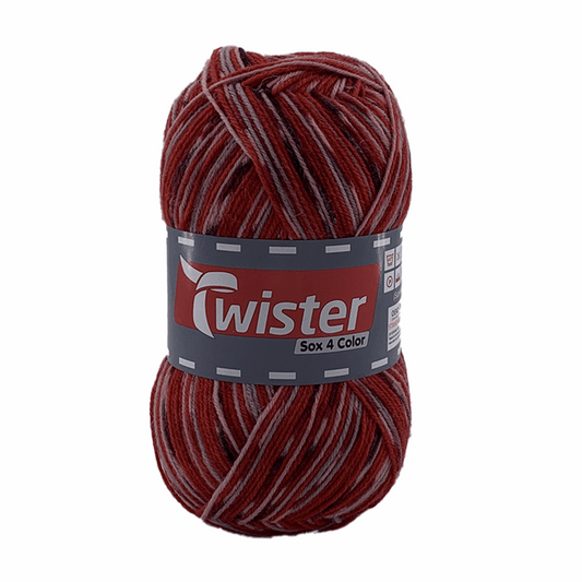 Twister Sox4 Color superwash, rot rosa grau, 98306, Farbe 819