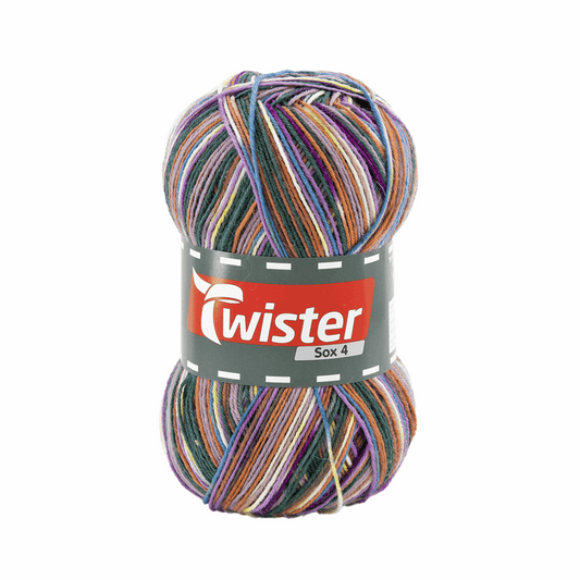 Twister Sox4 Color superwash, rot grün gelb, 98306, Farbe 835