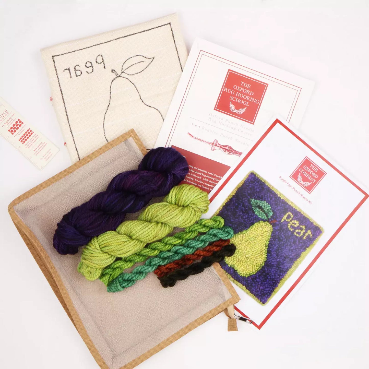 Punch Needle Basic Set Pear purple - Unterlage, Garn und Zubehör