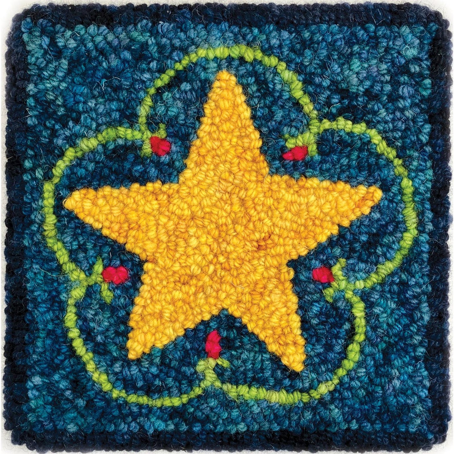 Punch Needle Basic Set Star gelb - Unterlage, Garn und Zubehör
