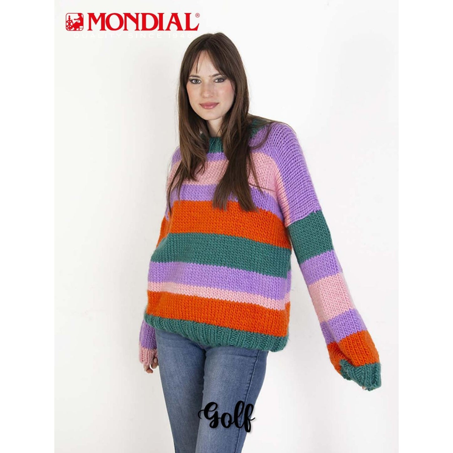 Modell Golf Gestreifter Pullover Damen (DE, IT, ES) – Originalanleitung von © Lane Mondial