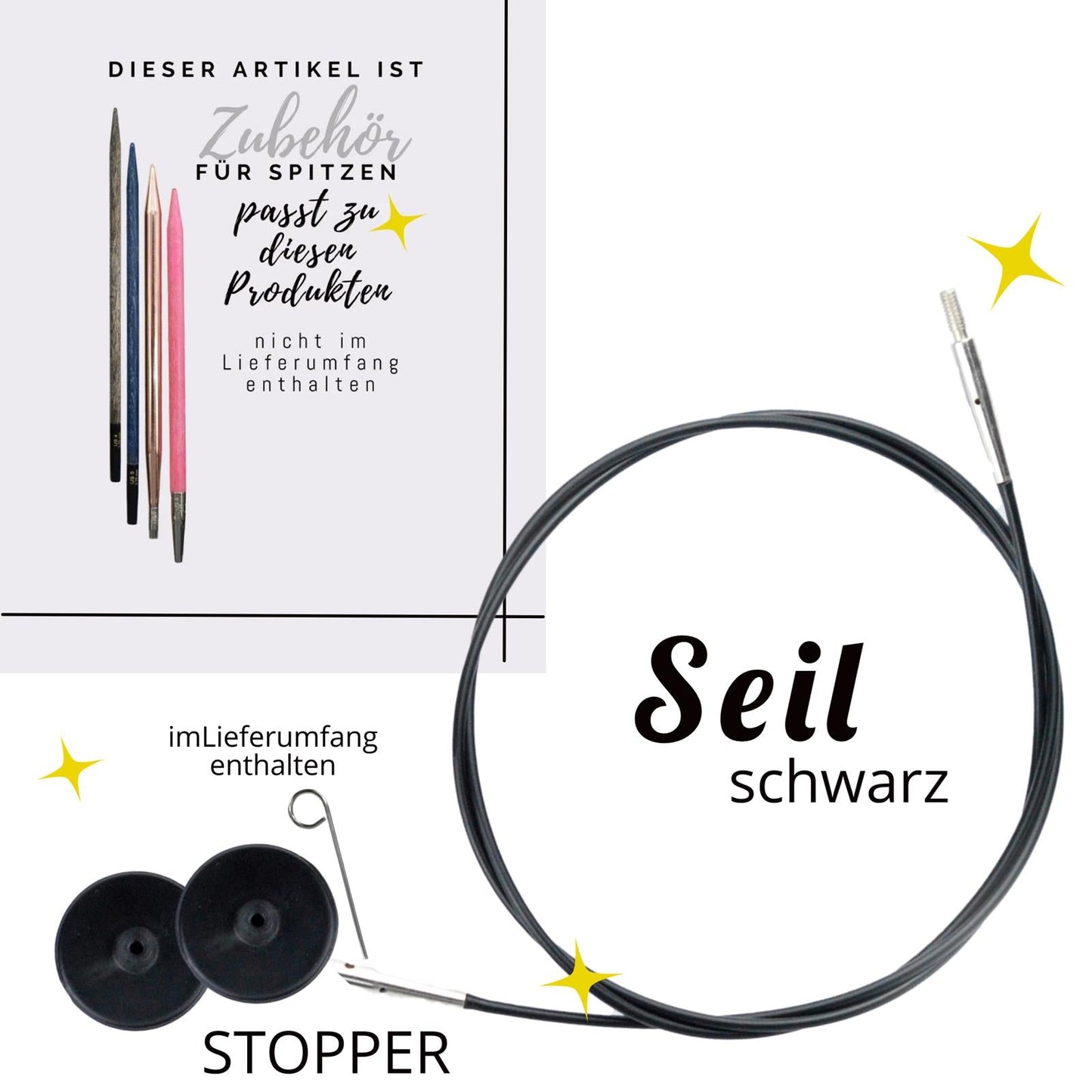 Lykke Seil für Spitzen schwarz