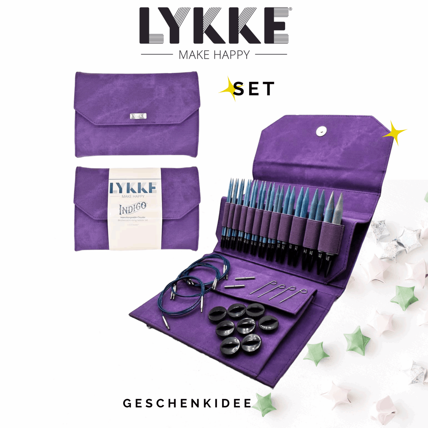 Lykke Set Nadelspitzen, Farbe Indigo 3,5-12mm