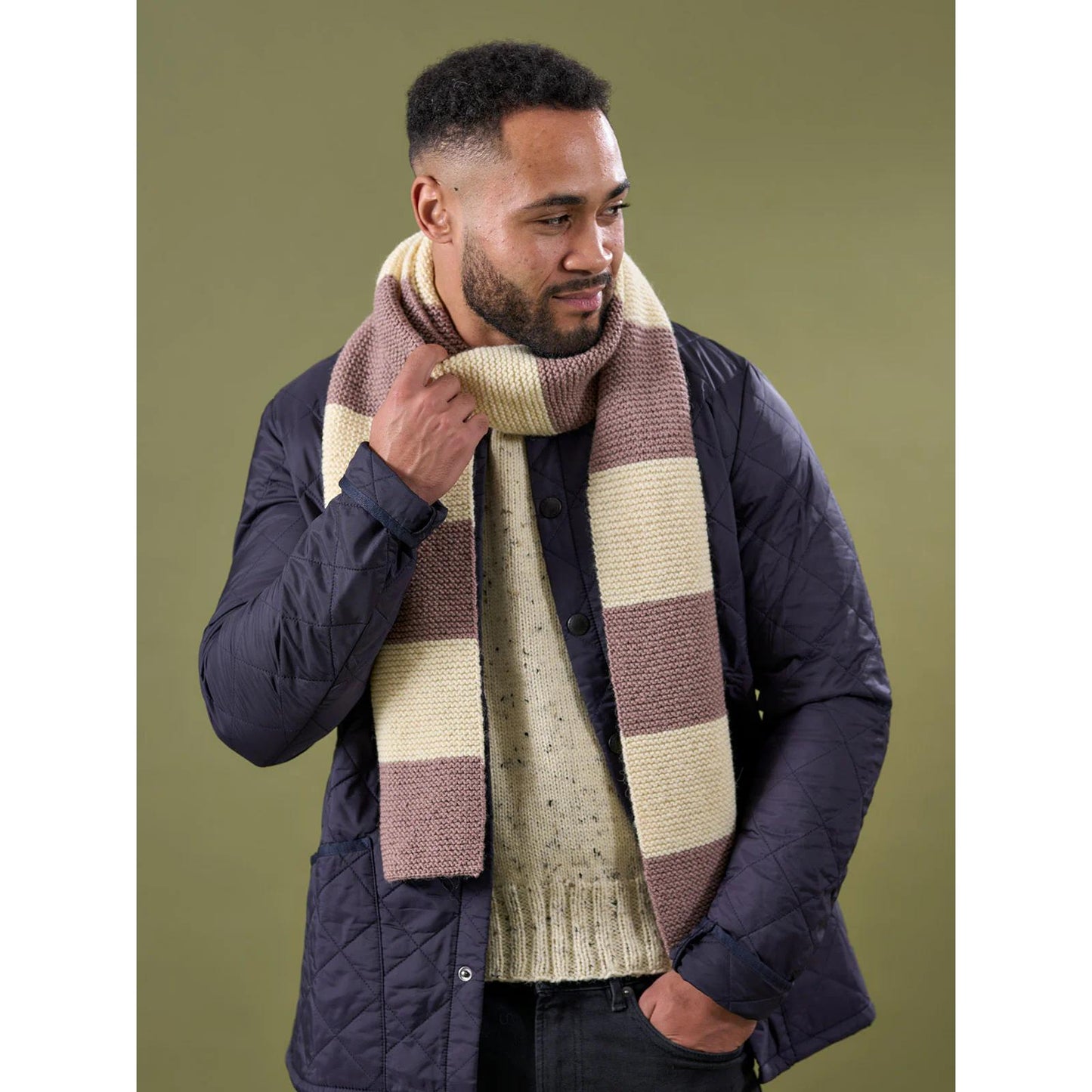 WYS, Walker Garter Stitch Striped Scarf, digitale Strickanleitung