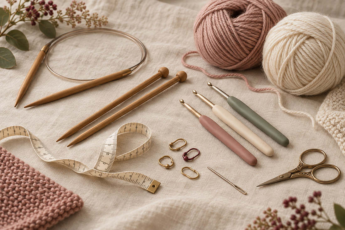 Grundausstattung zum Stricken und Häkeln