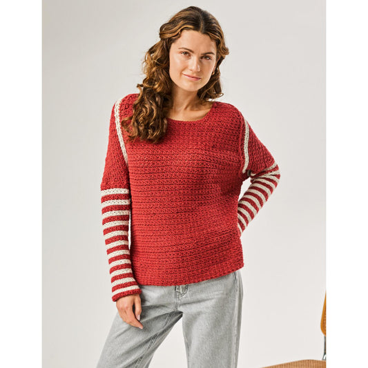 Anleitung (de) von © Woolly Hugs  - Häkelpulli Stripes - Maschenwelt 06/24