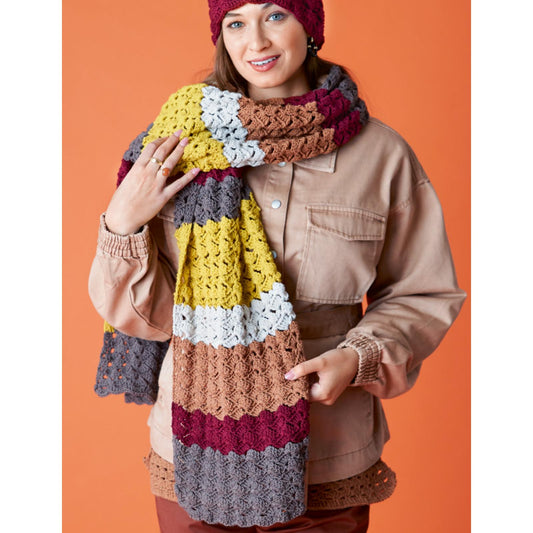 Anleitung (de) von © Woolly Hugs  - Schal Ethno - Maschenwelt 01/23