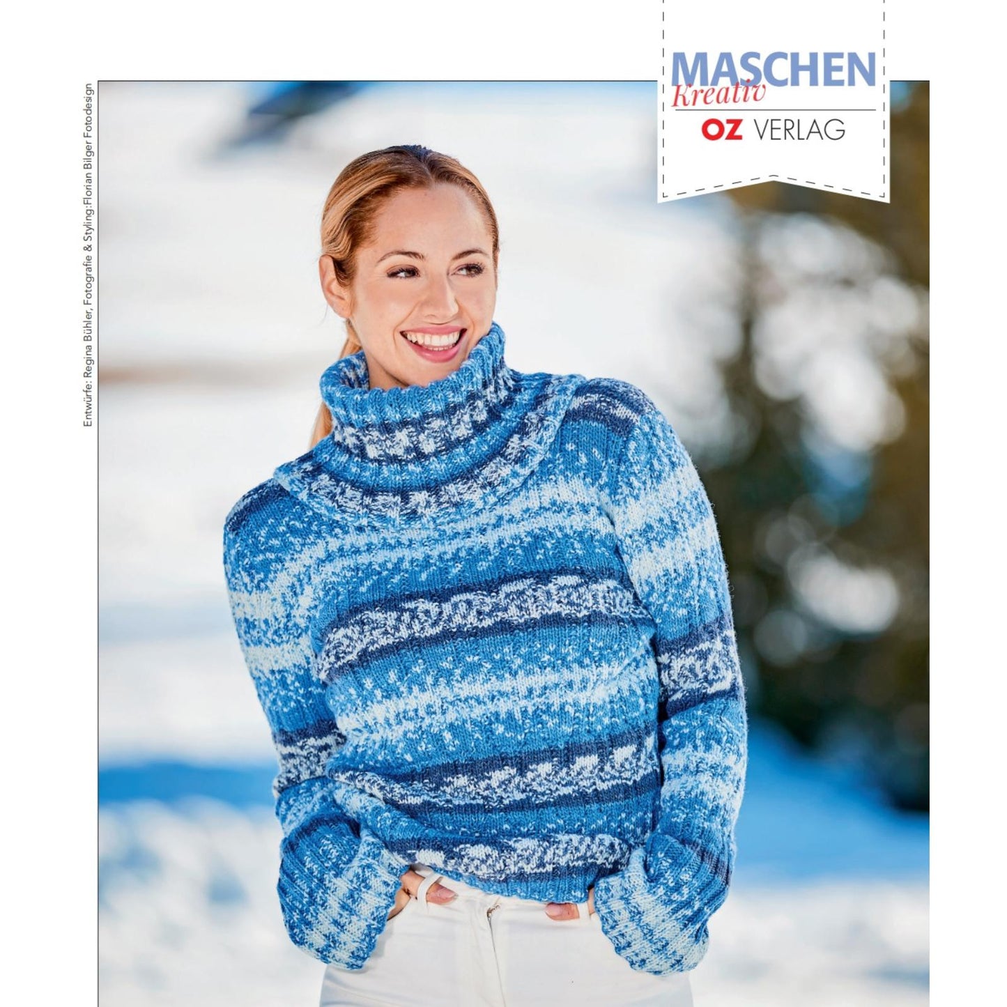 Anleitung (de) von © Pro Lana Pullover mit Musterrollkragen