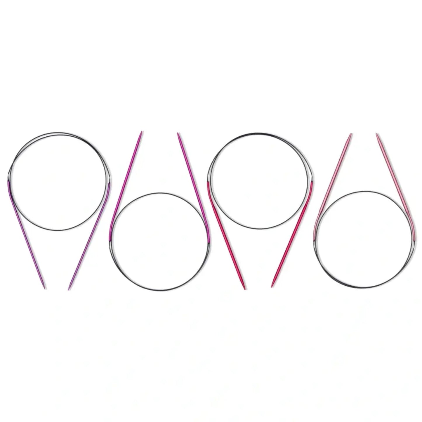 Circular knitting needle set aluminum, content: 2.5-4.0 mm 80 cm, colored pink-purple, 11211980