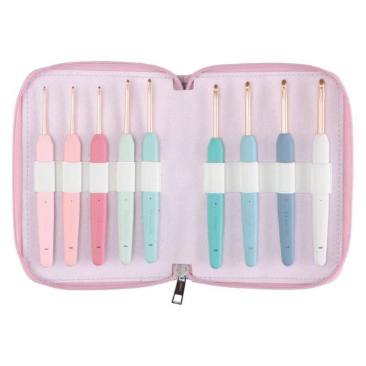 KnitPro Set Häkelnadeln Aluminium Vybe, 9 Stück, 2-6mm