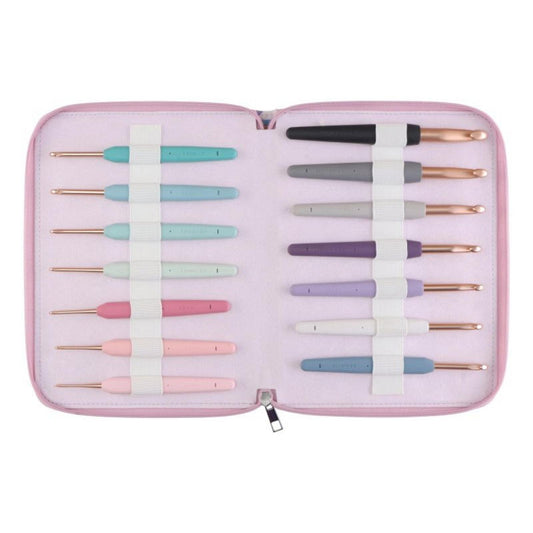 KnitPro Set Häkelnadeln Aluminium Vybe, 14 Stück, 2-12mm