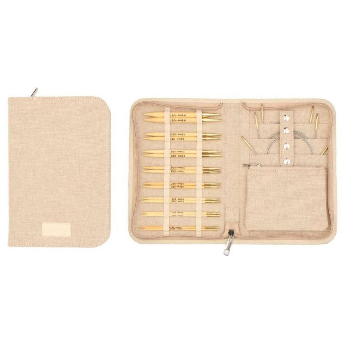 KnitPro Nadelset Bamboo auswechselbare Nadelspitzen 13 cm, 8 Paar, 3,00 mm - 8,00 mm + Zubehör