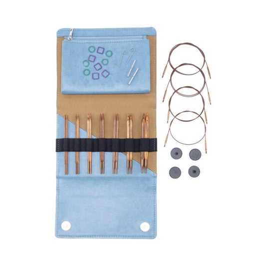 KnitPro Set Nadelspitzen Ginger Cubics Holz 13 cm, 7 Paar, 4-8mm