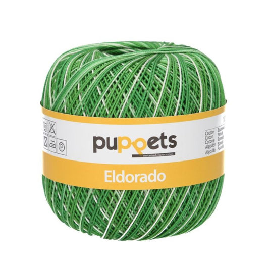 Puppets Eldorado Multicolor, Stärke 10, Farbe 124 grün weiss, 4578010
