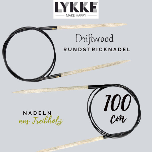 Lykke circular knitting needle Driftwood, 100 cm, size: 6, made of driftwood, item 15003010