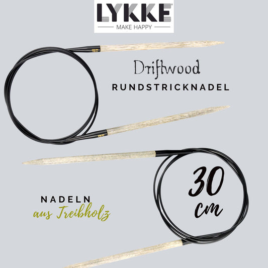 Lykke circular knitting needle Driftwood, 30 cm, size 2.25, made of driftwood, Art. 15003010