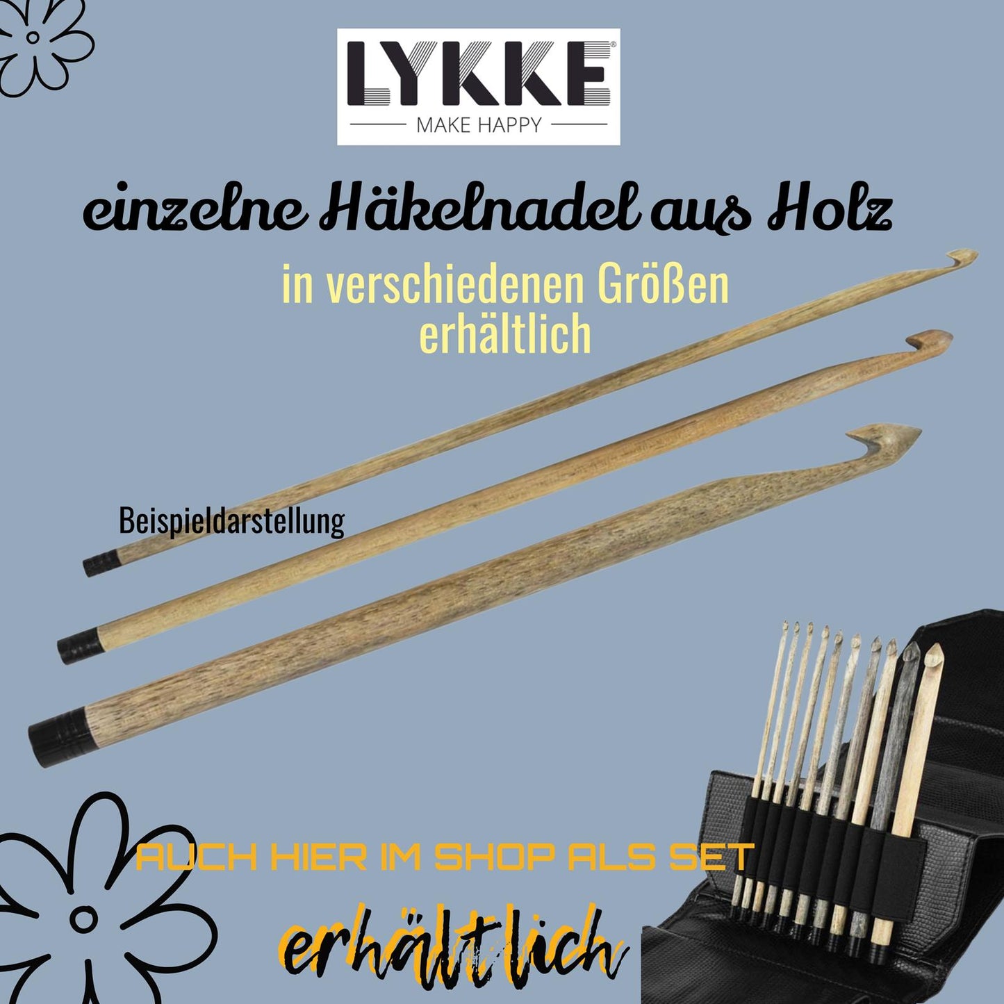 Lykke Holz Häkelnadel einzeln, 15003250, Größe 12,75