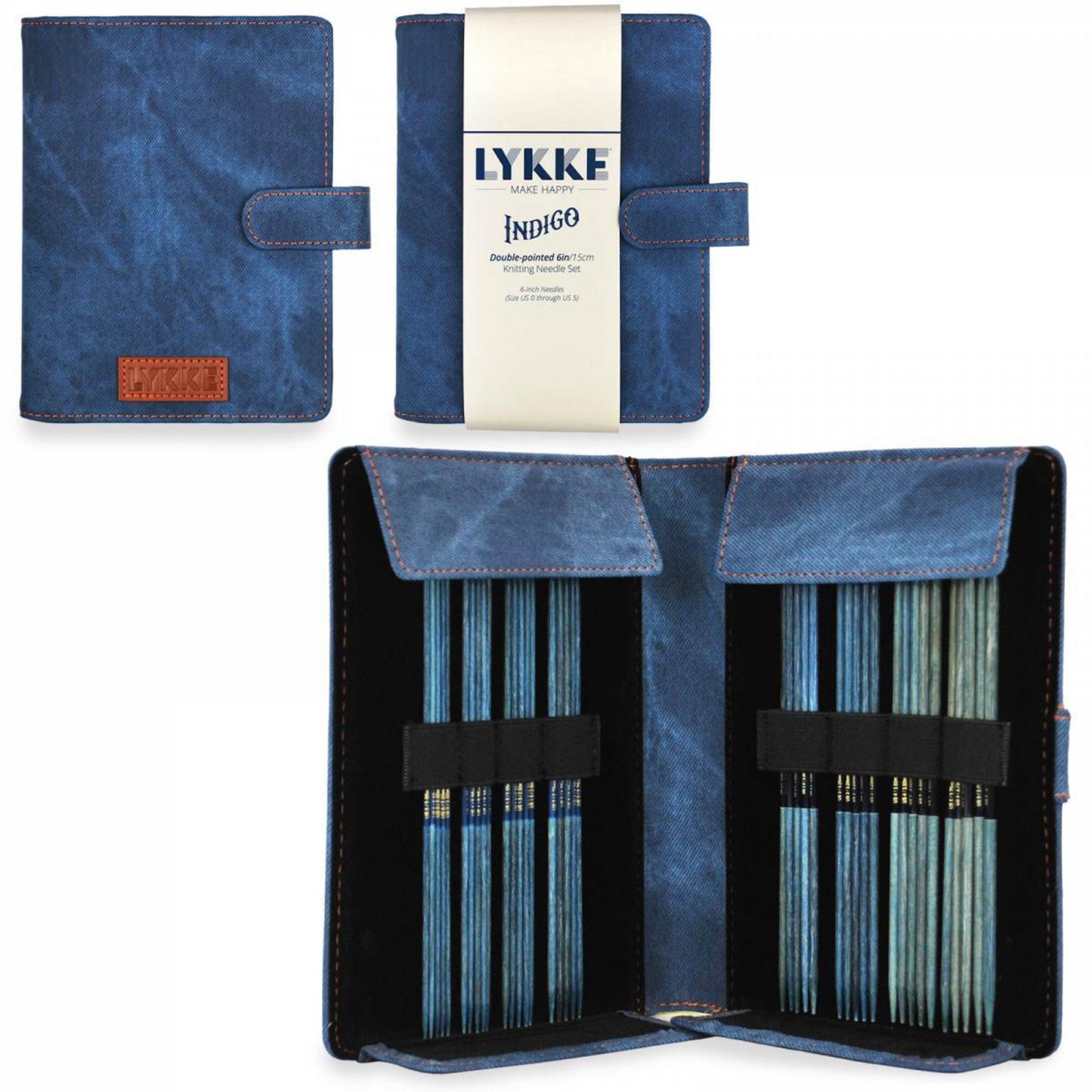 Stocking knitting needle set S, size 2 - 3.75 mm, Indigo - grey denim, 15004310