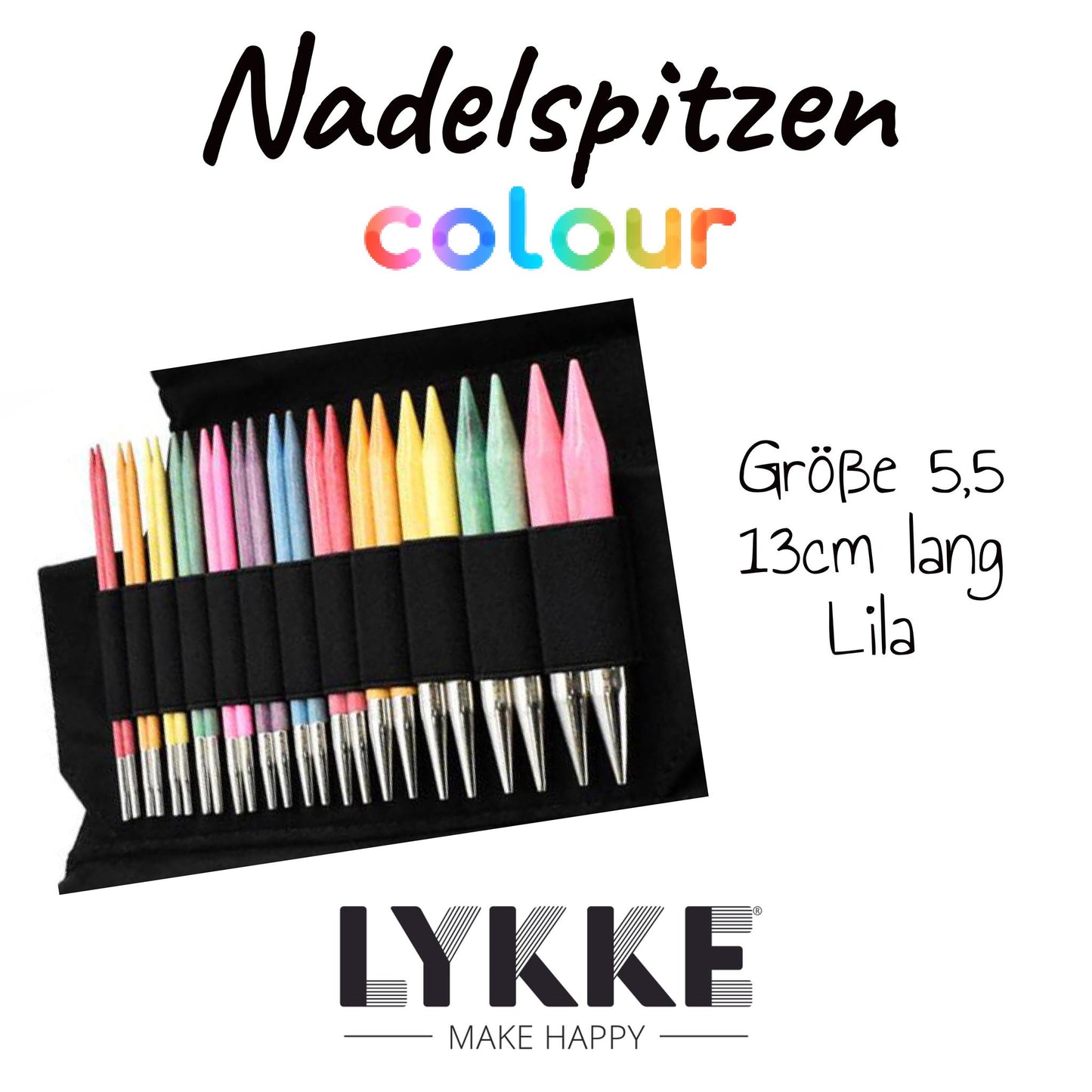 Lykke Stricknadelspitze Colour, 5,5, Birkenholz farbig, 15005200