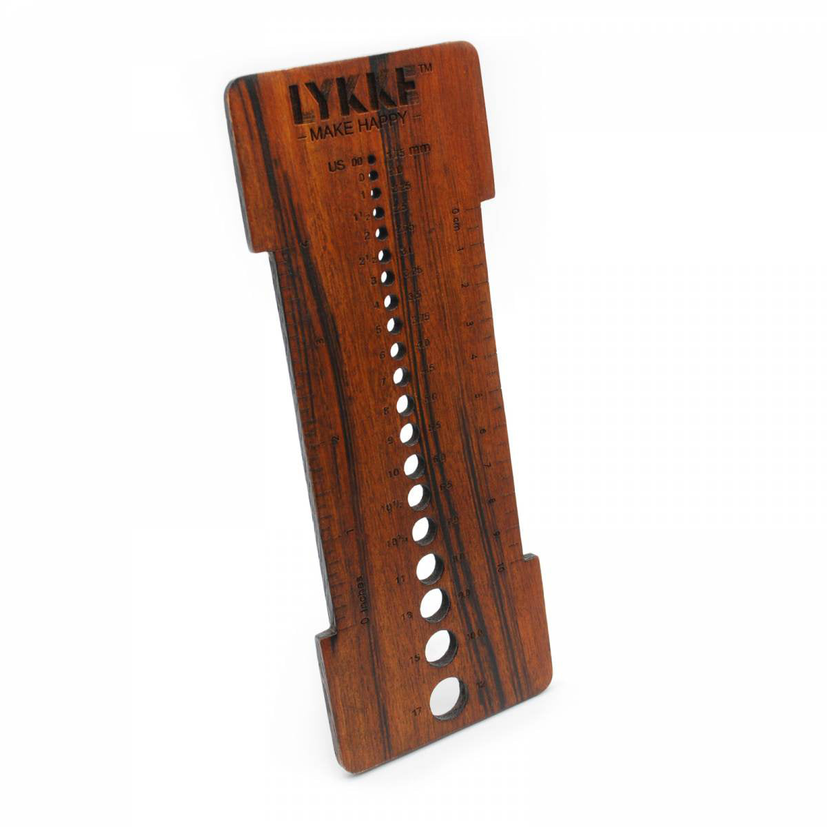 Lykke needle gauge Rosewood, for needles 1.75 - 12, 15009051