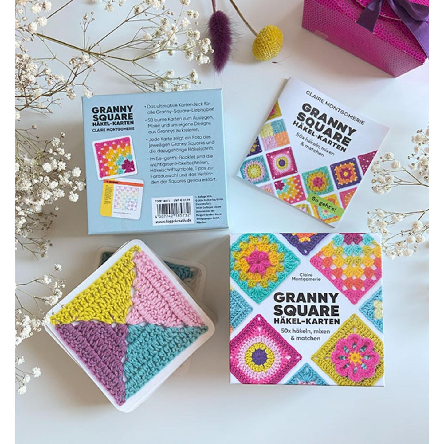 Granny Square Häkel-Karten, 50x häkeln (DE)
