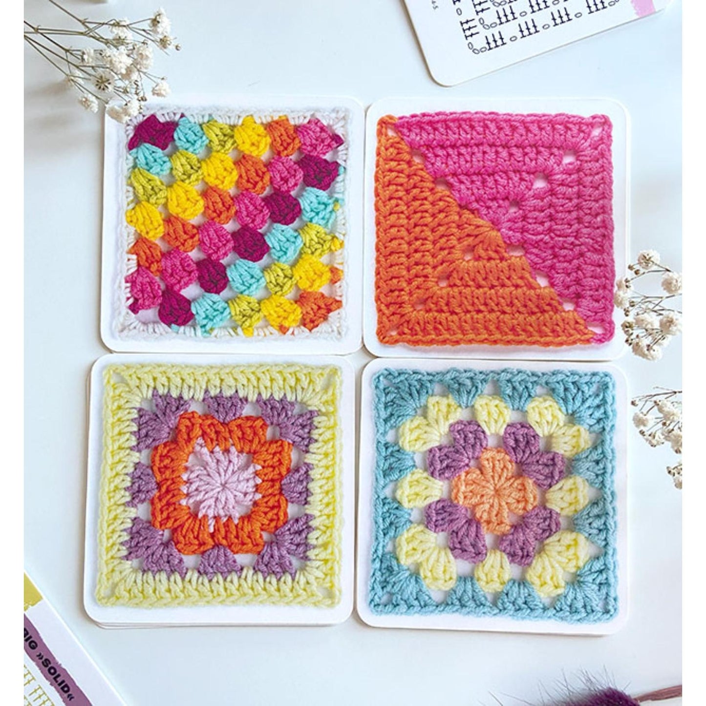 Granny Square Häkel-Karten, 50x häkeln (DE)