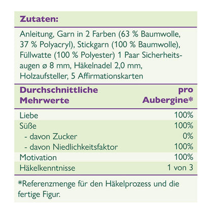 Emotional Support Veggies Häkelset Aubergine