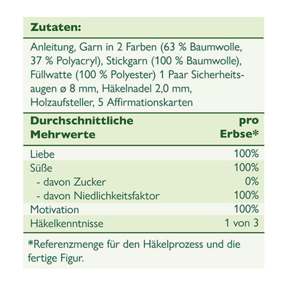 Emotional Support Veggies Häkelset Erbse