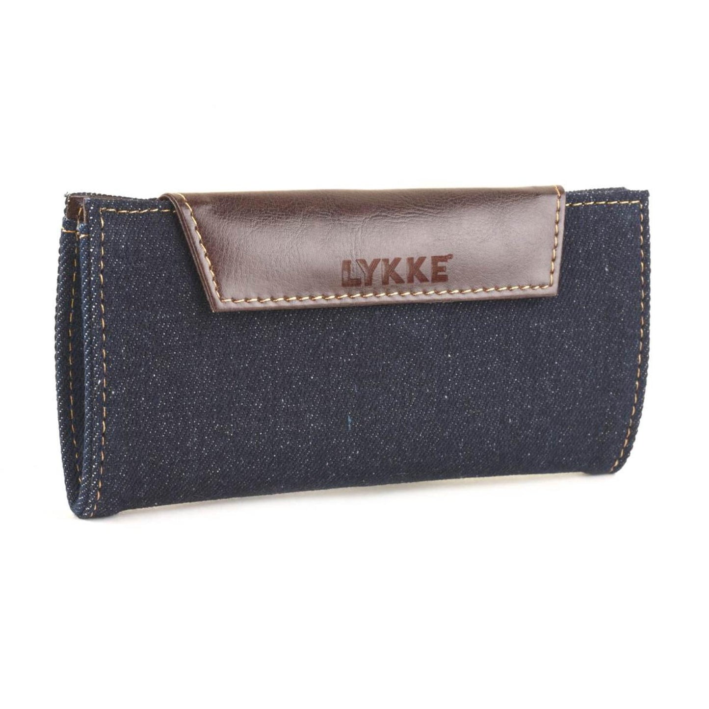 Lykke Weekender-Etui mit Magnetverschluss, kleines Etui, Denim und veganes Leder, ca. 13 cm