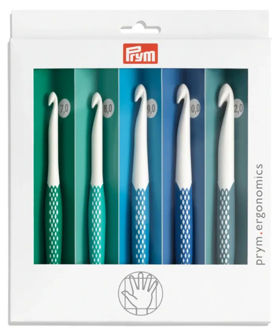 Wool crochet hook set ergonomic, 7 to 12 mm, 112184