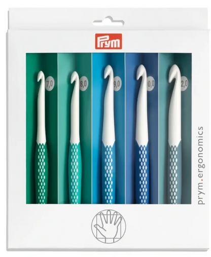 Wool crochet hook set ergonomic, 7 to 12 mm, 112184