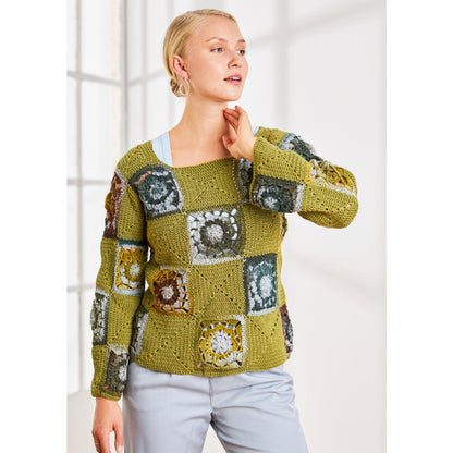 Anleitung (de) von © Woolly Hugs  - Pulli Green Granny- Maschenwelt 01/24