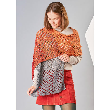 Anleitung (de) von © Woolly Hugs  - Stola Orange trifft Grau - Maschenwelt 01/24