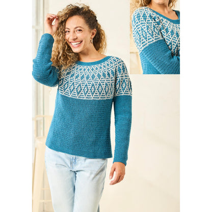 Anleitung (de) von © Woolly Hugs  - Pulli Mosaik-Passe - Maschenwelt 06/24
