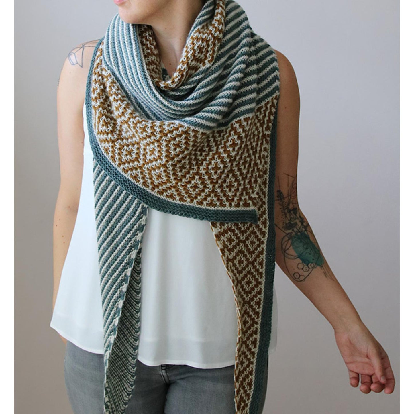 Mairlynd Shawl Love mit Row Maps