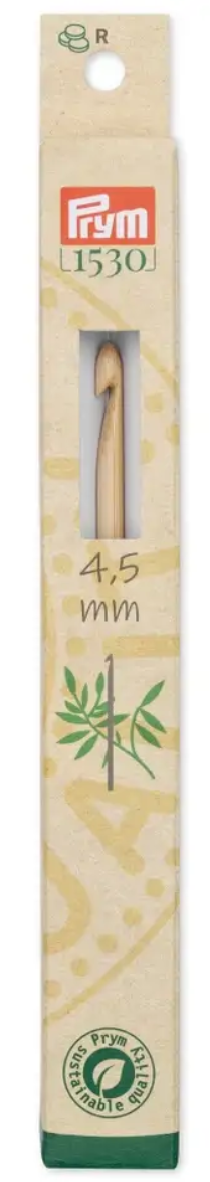 Wool crochet hook bamboo, 15 cm, 4.50 mm, natural, 111976