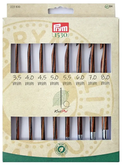 Tunisian crochet hooks as a set, natural, 3.5-8 mm