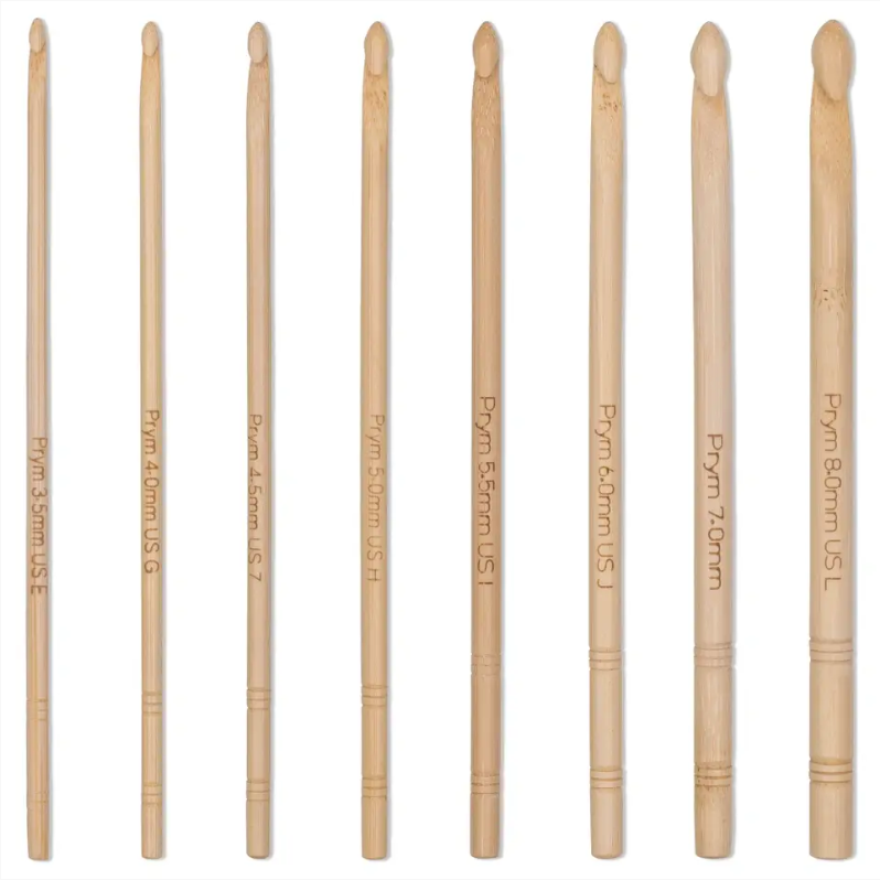 Wollhäkelnadel Set, Bambus, 3,5 bis 8 mm, 111976