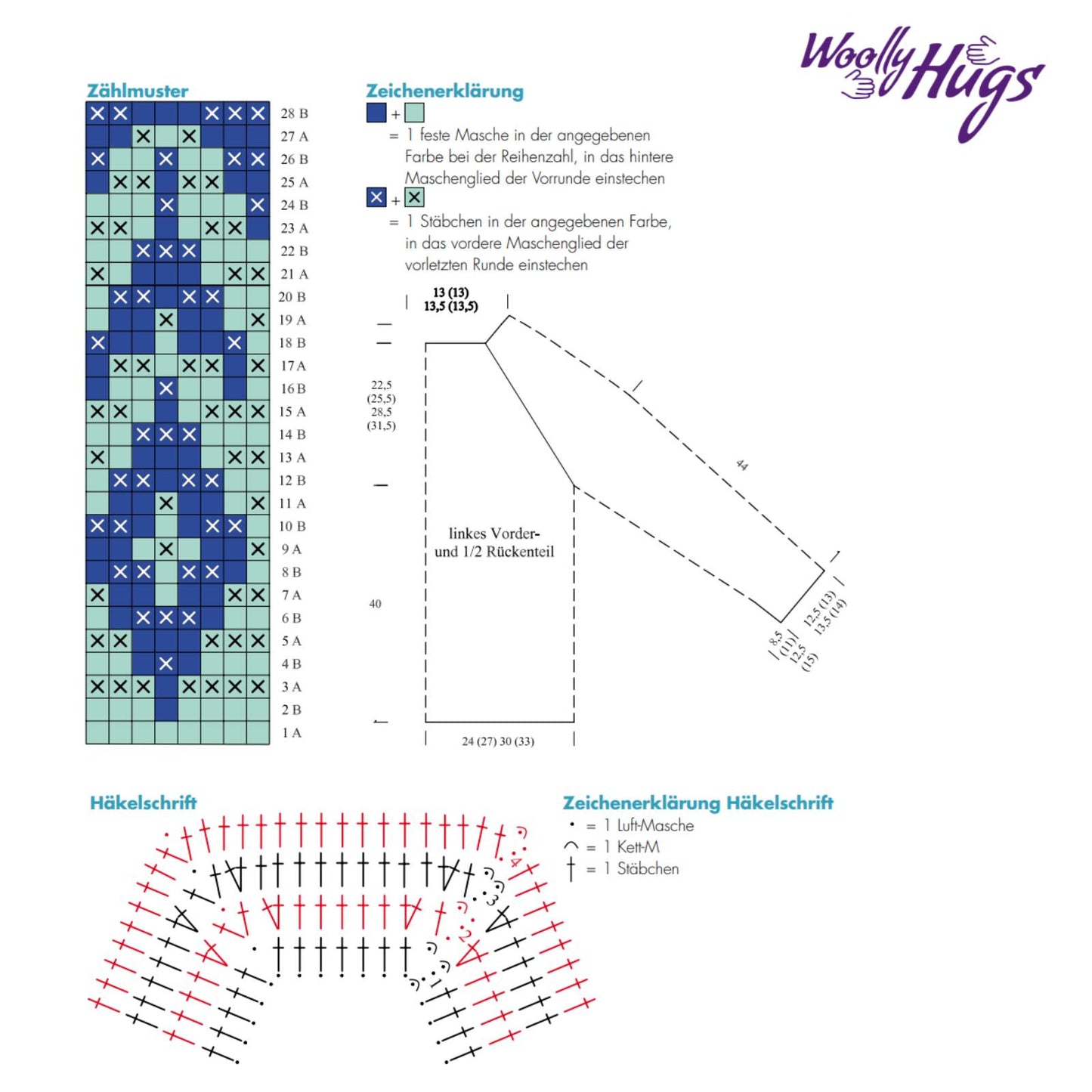 Anleitung (de) von © Woolly Hugs  - Pullover Flora- Maschenwelt 06/25