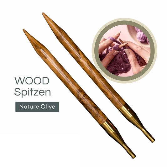 Addi, Click Nature Olive Wood Tips, 65767, Size 6