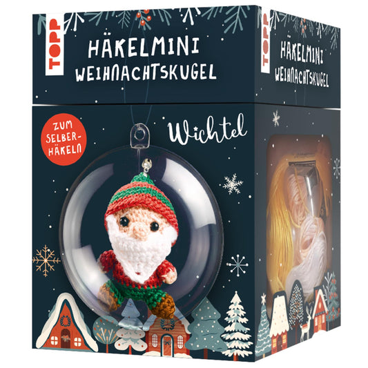 Häkelset Weihnachtskugel Wichtel, Material und Anleitung
