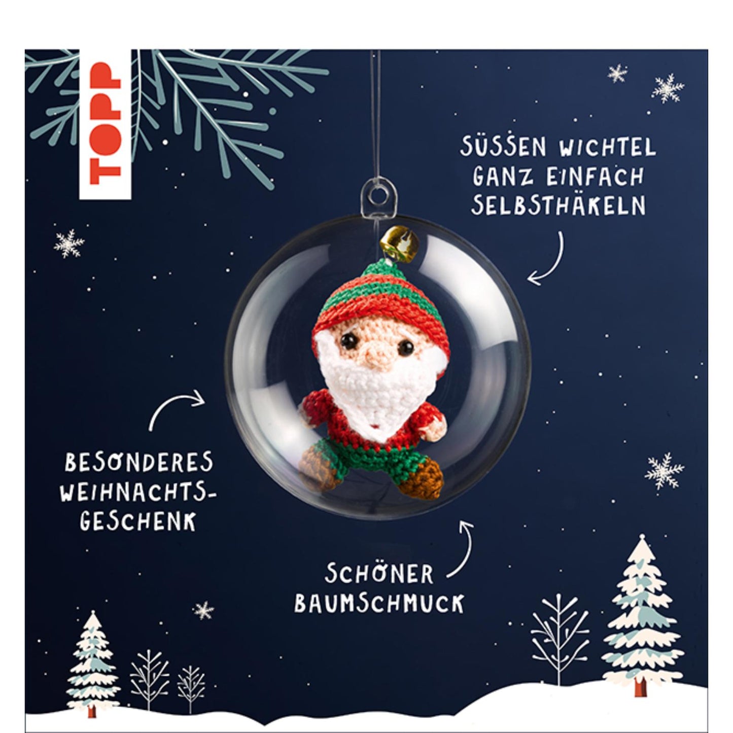 Häkelset Weihnachtskugel Wichtel, Material und Anleitung