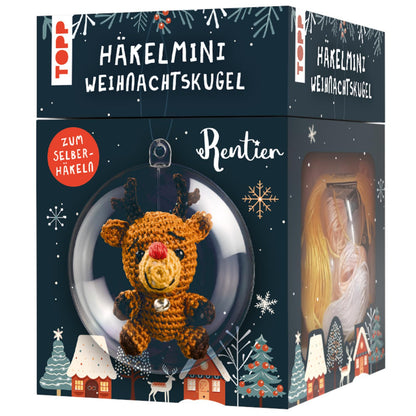 Häkelset Weihnachtskugel Rentier, Material und Anleitung