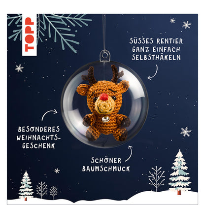 Häkelset Weihnachtskugel Rentier, Material und Anleitung